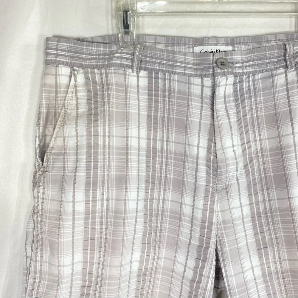 Calvin Klein Men’s Plaid Seersucker Shorts